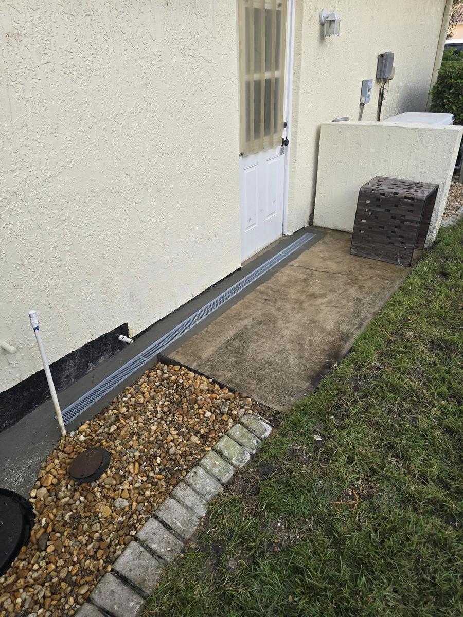 Channel drain installation Tampa Bay